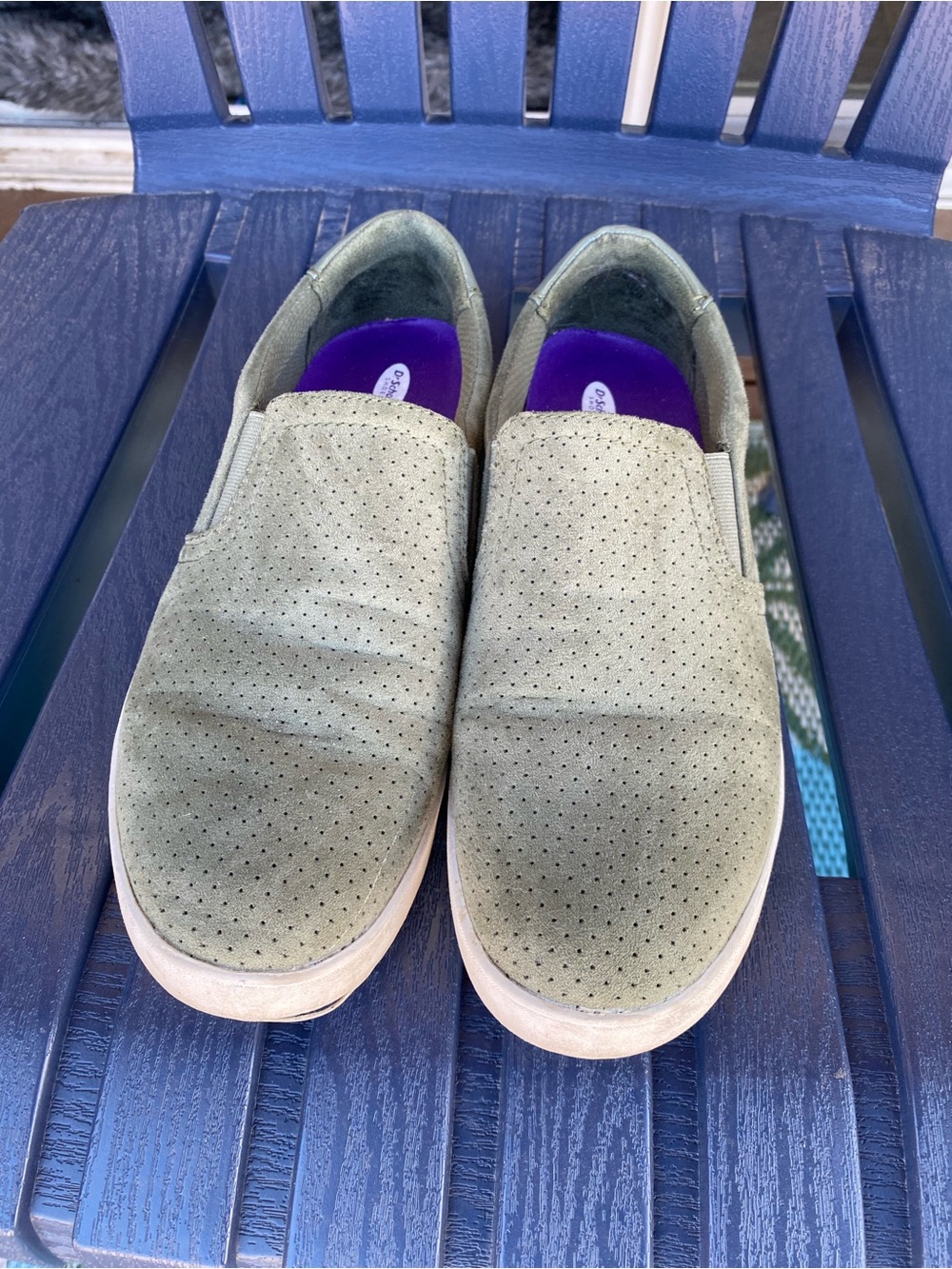 Dr. Scholl's Women's Slip-On Perforated Casual Shoes - Olive